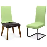 Beautex Stuhlhusse Jersey Stuhlhussen Sets, elastische Stretch Husse Baumwolle Bi-Elastic grün