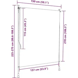 vidaXL Außenrollo 150 x 270 cm anthrazit