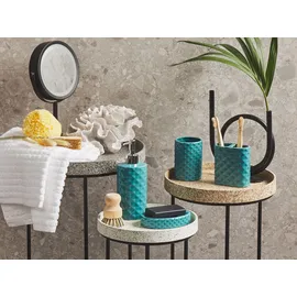 Beliani Badezimmer Set Zahnbürstenhalter Türkis