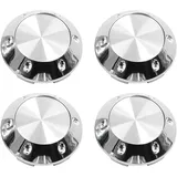 sourcing map 4 Stück Radnabenkappen 68mm Chrom Radkappen Radnabenabdeckung, Nabenkappen mit Abzeichen Aufkleber Silber