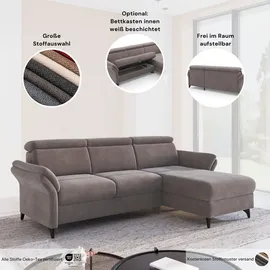 sit&more Ecksofa SIT & MORE "Glendale, L-Form", jungle, B:247cm H:84cm T:193cm, 90% Polyester, 10% Polyamid, Sofas, Ecksofa, inkl. Kopfteilverstellung, wahlweise mit Vorziehsitz und Bettkasten