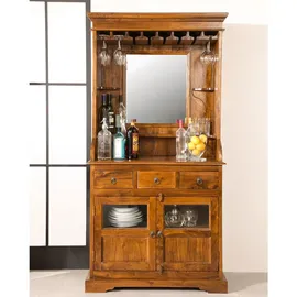 Massivmoebel24 Barschrank Oxford 97 x 193 x 52 cm Braun
