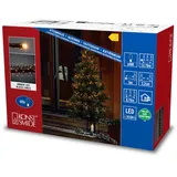 Konstsmide LED Compactlights, 400 bernsteinfarbene Dioden, 30V Außentrafo (IP44), 6W, schwarzes Kabel, 3867-800EE, 400 LEDs, Schwarz