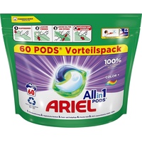 Ariel Waschmittel All-in-1 Color Power, 60 Pods Waschladungen Fleckenentfernung