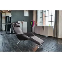 KAWOLA Relaxliege CAVAL Leder dunkelgrau