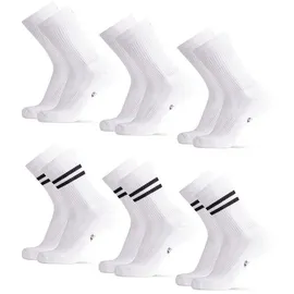 Danish Endurance Tennis Crew Socken 6er Pack Schwarz/Weiß 43-47