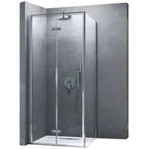 mai & mai Eckdusche mit Drehtür rechts 75 x 195 cm transparent Sicherheitsglas Rav37-Plus