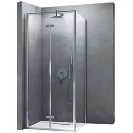 mai & mai Eckdusche mit Drehtür rechts 75 x 195 cm transparent Sicherheitsglas Rav37-Plus