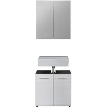 trendteam Waschbeckenunterschrank 60 x 182 x 31 cm Weiß Hochglanz/Grau