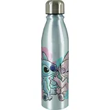 Scooli Undercover Stitch Aluminium Trinkflasche 600ml Silber mit Schraubverschluss (600ml) Kindergerecht Individuelles Design