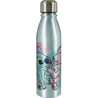 Scooli Undercover Stitch Aluminium Trinkflasche 600ml Silber mit Schraubverschluss (600ml) Kindergerecht Individuelles Design