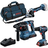 Bosch GSR 18V-55 Professional Combo Kit inkl. 2 x 4,0 Ah + GWS 18V-7 + GBH 18V-22 + Werkzeugtasche