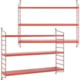 [en.casa] Modulares Wandregal Strängnäs 2er Set Rot