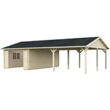 Palmako Einzelgarage Roger 10,06 x 6,19 m naturbelassen mit Seitenwand