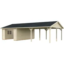 Palmako Einzelgarage Roger 10,06 x 6,19 m naturbelassen mit Seitenwand