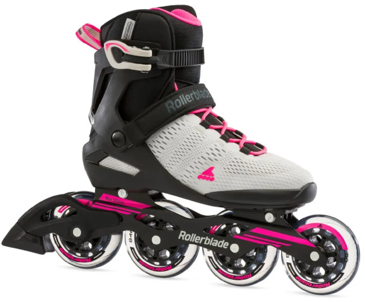 Rollerblade Inline Skates Sirio 90 (Rollen: 90mm/84A, Kugellager: SG7) hellgrau/pink Damen