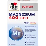 Doppelherz system MAGNESIUM 400 DEPOT – Magnesium als Beitrag für die normale Funktion der Muskeln und des Nervensystems – 30 Tabletten