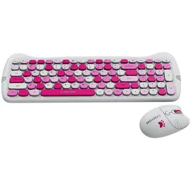 Canyon Tastatur- und Maus-Set HSET-W6 mit Mauspad Pink - Rosa/Schwarz/Lila