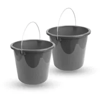 ProHome Eimer Inkl. Metallbügel Anthrazit 5 Liter, 2er Pack