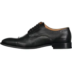 Schnürschuh ROY ROBSON "Anzugsschuh - Derby Captoe", Herren, Gr. 41, schwarz, Leder, unifarben, elegant, Schuhe, Ton-in-Ton-Nähte