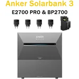 Anker SOLIX Solarbank 3 E2700 Pro Solarspeicher Balkonkraftwerk mit BP2700 Akku x1、Smart Plug×4、Smart Meter und Smart KI Eigenschaf