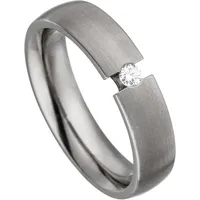 Jobo Fingerring "Ring mit Diamant 0,05 ct." Gr. 56, grau (titanfarben), Fingerringe, Damen, 56, SI = kleine Einschlüsse, Diamanten Titan, Diamanten, Titan, Fingerring, Titan