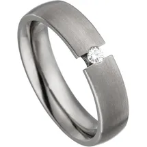 Jobo Fingerring "Ring mit Diamant 0,05 ct." Gr. 56, grau (titanfarben), Fingerringe, Damen, 56, SI = kleine Einschlüsse, Diamanten Titan, Diamanten, Titan, Fingerring, Titan