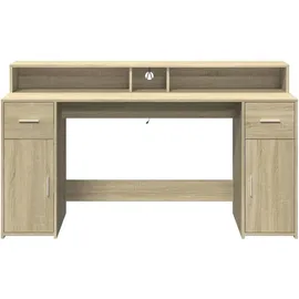 vidaXL Schreibtisch LED Sonoma-Eiche braun