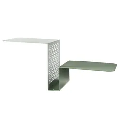 Scalea Konsolenregal 100x30x40 cm aus perforiertem Eisen. Modernes Leiterdesign mit Doppelregal. Platzsparende Möbel, hergestellt in Italien, Beige/Sc