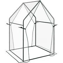 Outsunny Foliengewächshaus, Gewächshaus, Treibhaus mit Doppeltür, Pe, Transparent,