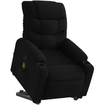 vidaXL Massagesessel mit Aufstehhilfe Stoff 147 x 80,5 x 0 cm Schwarz