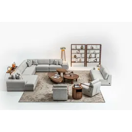 xlmoebel Wohnlandschaft Designer-Stoffsofa in U-Form mit hohem Sitzkomfort, Hergestellt in Europa grau