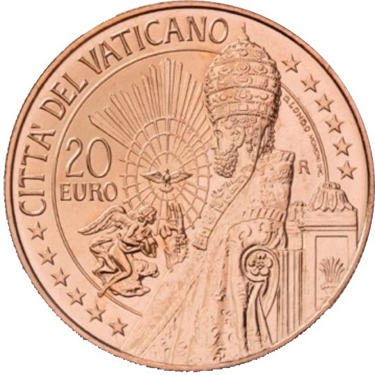 Vatikan 2021: 20 Euro-Kupfermünze "Kunst und Glaube: Heiliger Petrus"