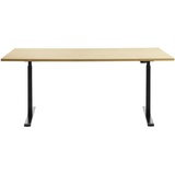 TOPSTAR E-Table elektrisch höhenverstellbarer Schreibtisch ahorn rechteckig, T-Fuß-Gestell schwarz 180,0 x 80,0 cm