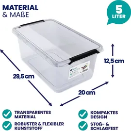 DEUBA Aufbewahrungsbox 20 x 12 x 30 cm 10-tlg. transparent