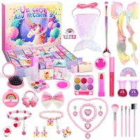 iZoeL Adventskalender kosmetik Kinder Mädchen 2024 Weihnachtskalender 24 Mode Schmuck schminke Beautykalender wie Einhornschmuck ohrringe haarschmuck ab 3-12 Jahre Mädchen