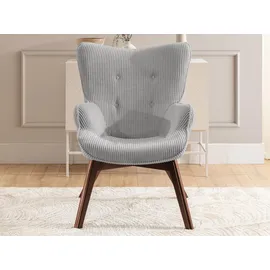 s-style möbel Loungesessel Lenari Cord 71 x 96 x 86 cm Grau