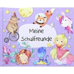 Papierdrachen Freundebuch für Kinder - Schule Lila