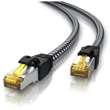 CSL - 10m CAT 7 Netzwerkkabel Gigabit Ethernet LAN Kabel - Baumwollmantel - 10000 Mbit s - Patchkabel - Cat.7 Rohkabel S FTP PIMF Schirmung mit RJ 45 Stecker - Switch Router Modem Access Point