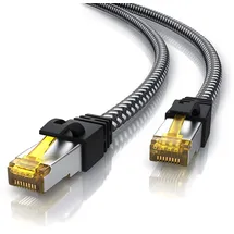 CSL - 10m CAT 7 Netzwerkkabel Gigabit Ethernet LAN Kabel - Baumwollmantel - 10000 Mbit s - Patchkabel - Cat.7 Rohkabel S FTP PIMF Schirmung mit RJ 45 Stecker - Switch Router Modem Access Point