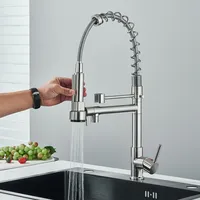 Edelstahl Küchenarmatur Wasserhahn mit Brause 360° Abziehbar Einhebelmischer DHL