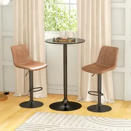 Homcom Bartisch Ø60 x 102 cm Schwarz