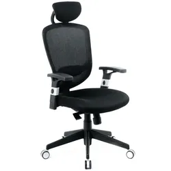 SIGMA Bürostuhl EC504, Kunststoff, Kopfstütze, verstellbare Arme, schwarz