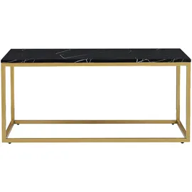 Beliani Couchtisch schwarz Gold 60 x 100 cm