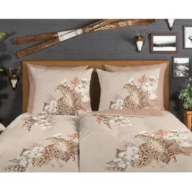 Muller Textil Wendebettwäsche Floral Beige 135 x 200 cm + 80 x 80 cm