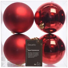 buttinette Weihnachtskugeln aus Kunststoff, rot,