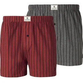 Jan Vanderstorm 2er Pack Boxershorts THURE in rot grau | Gr.: 16