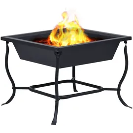 vidaXL Feuerstelle Schwarz 42x42x45 cm Stahl