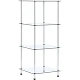 vidaXL Regal mit 4 Ablagen Vitrine Glasregal Dekoregal Sammlervitrine Standregal Glasvitrine Bücherregal Vitrinenschrank Transparent 40x40x100 cm Hartglas