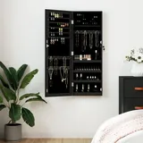 Schmuckschrank Mit Spiegel Wandmontage Schwarz 37,5x10x106 Cm
